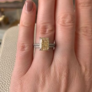 Louilyjewelry Yellow Radiant Cut Wedding Ring Set